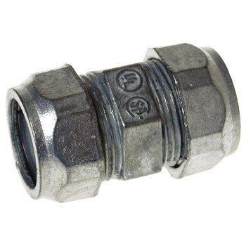 Hubbell CKZ050 Conduit Coupling, 1/2 in Compression, Zinc-Plated