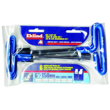 Eklind 55166 Hex T-Key Set, 6-Piece, Steel, Black