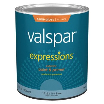 Valspar EXPRESSIONS 005.0017163.005 Exterior Paint and Primer, Semi-Gloss, 1 qt