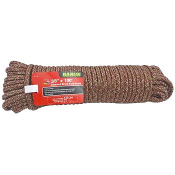 Baron 52219 Rope, 3/8 in Dia, 100 ft L, 133 lb Working Load, Polypropylene, Camo