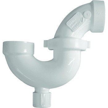 Canplas 193231A P-Trap, 1-1/2 in, Hub, PVC, White