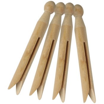 Honey-Can-Do DRY-01377 Classic Clothespin, 4-3/8 in L, Birchwood, Natural