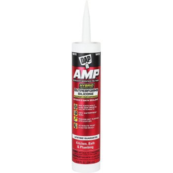 DAP AMP 7079800762 Advanced Sealant Caulk, White, 30 min Curing, 9 oz Cartridge