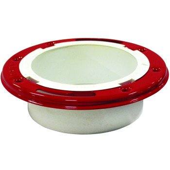 Oatey 43521 Closet Flange, 4 in Connection, PVC, White, For: 4 in Pipes