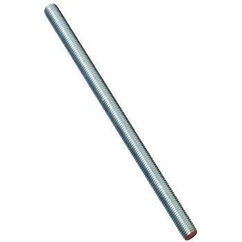 Stanley Hardware N179-366 Threaded Rod, 5/8-11 Thread, 12 in L, A Grade, Steel, Zinc, UNC Thread