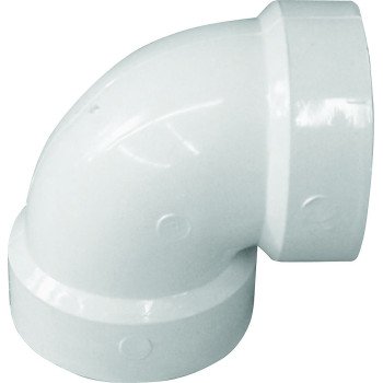 IPEX 192202 Pipe Elbow, 2 in, Hub, 90 deg Angle, PVC, White, SCH 40 Schedule