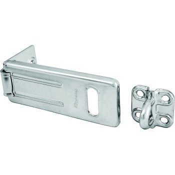 Master Lock 703D Hasp, 3-1/2 in L, 1-1/4 in W, Steel, Zinc, 11/32 in Dia Shackle