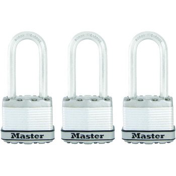 Master Lock Magnum Series M1XTRILH Padlock, Keyed Alike Key, 5/16 in Dia Shackle, 2 in H Shackle, Stainless Steel Body