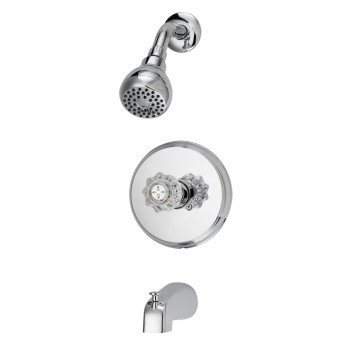 Boston Harbor GU-F1010509CP Tub/Shower, Fixed Mount Showerhead, 1.75 gpm Showerhead, 1 Spray Settings, 1-Handle