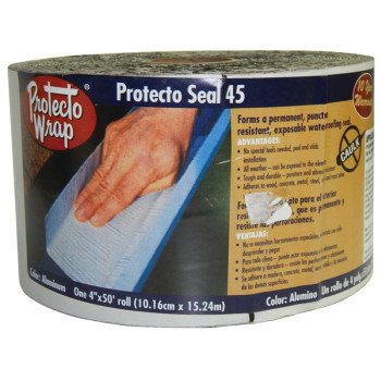 Protecto Wrap Protecto Seal 45 805204SW Membrane Flashing, 50 ft L, 4 in W, Polyethylene, Self-Adhesive