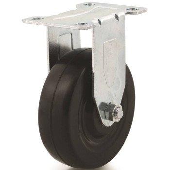 Dh Casters C-LM5P1RR Rigid Caster, 5 in Dia Wheel, 1-1/4 in W Wheel, Rubber Wheel, 300 lb