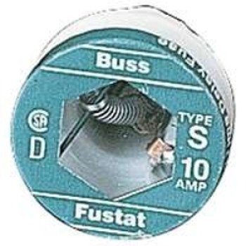 Bussmann BP/S-10 Plug Fuse, 10 A, 125 V, 10 kA Interrupt, Low Voltage, Time Delay Fuse