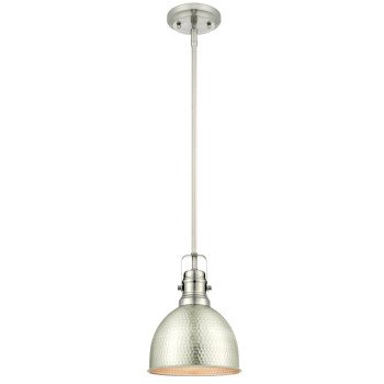 Westinghouse 6345500 Mini Pendant Light, 120 V, 1-Lamp, Incandescent, LED Lamp, Metal Fixture, Brushed Nickel Fixture