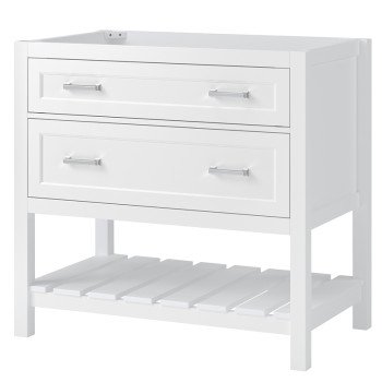 Craft + Main Lawson Series LSWV3622D Vanity Cabinet, 36 in W Cabinet, 21-1/2 in D Cabinet, 34 in H Cabinet, Wood, White