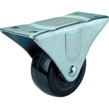 ProSource JC-H03 Rigid Caster, 3 in Dia Wheel, 1-1/4 in W Wheel, Rubber Wheel, Black, 210 lb, Steel Housing Material