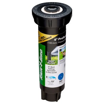 Rain Bird 1800 1804FDSP25 Pressure Regulated Pop-Up Sprinkler, 1/2 in Connection, FNPT, 4 in H Pop-Up, 8 to 15 ft