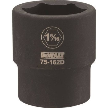 DEWALT DWMT75162OSP Impact Socket, 1-5/16 in Socket, 3/4 in Drive, 6-Point, CR-440 Steel, Black Oxide