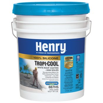 Henry Tropi-Cool Series HE887H073 Roof Coating, White, 5 gal Pail, Liquid