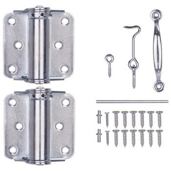 ProSource LR-114-ZP-PS Hinge Set, Steel, Sliver, Zinc, 22-Piece, For: Lightweight Wood Screen Doors