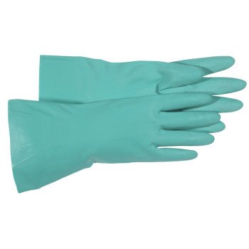 Boss B12132-L Work Gloves with Extended Cuff, L, 13 in L, Gauntlet Cuff, Nitrile, Green