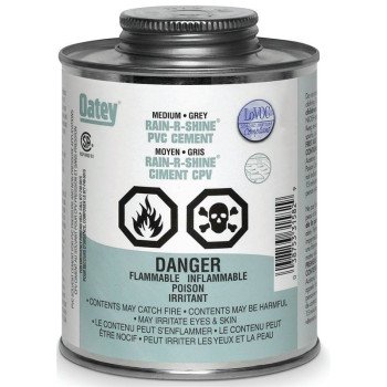 Oatey Rain-R-Shine 31580 Solvent Cement, Gray, 118 mL Can