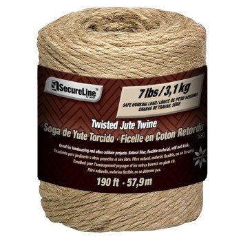 SecureLine 530-12CC Twine, 190 ft L, Jute, Natural