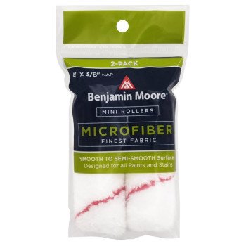 Benjamin Moore U66200-018 Mini Roller Cover, 3/8 in Thick Nap, 4 in L, Microfiber Cover