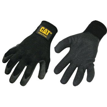 Cat CAT017400J Protective Gloves, Jumbo, Knit Wrist Cuff, Cotton/Polyester, Black