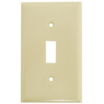 Eaton Wiring Devices 2134V-BOX Wallplate, 4-1/2 in L, 2-3/4 in W, 1 -Gang, Thermoset, Ivory, High-Gloss