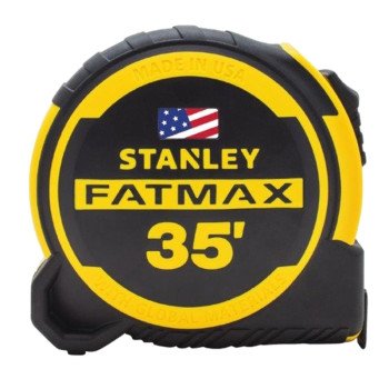 STANLEY FMHT36335S Tape Measure, 35 ft L Blade, 1-1/4 in W Blade, Steel Blade, ABS Case, Black/Yellow Case