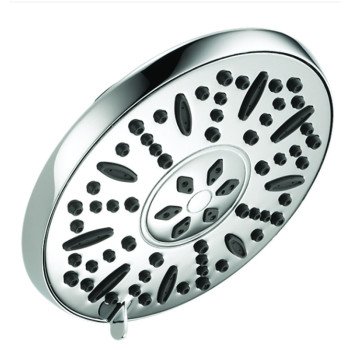 Peerless 76367C Shower Head, Round, 1.75 gpm, 1/2 in Connection, IPS, 3-Spray Function, ABS, Chrome, 7-1/2 in W