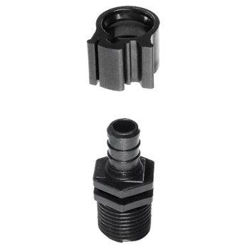 Flair-It PEXLOCK 30842 Pipe Adapter, 1/2 in, Male, Polysulfone, Black, 100 psi Pressure