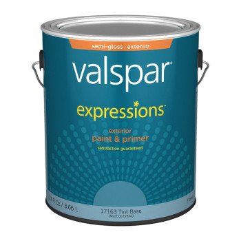 Valspar 005.0017163.007 Exterior House Paint, Semi-Gloss, Tint Base, 1 gal