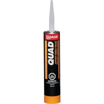 LePage Quad 1365302 Window Door and Siding Sealant, Translucent, -7 to 38 deg C, 295 mL Cartridge