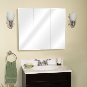 Zenith M30 Medicine Cabinet, 29-5/8 in OAW, 4-1/4 in OAD, 25-3/8 in OAH, Wood, Clear, 3-Shelf, 3-Door