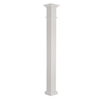 AFCO 800EW610 Column Post Set, 10 ft H, Square, Wood, White