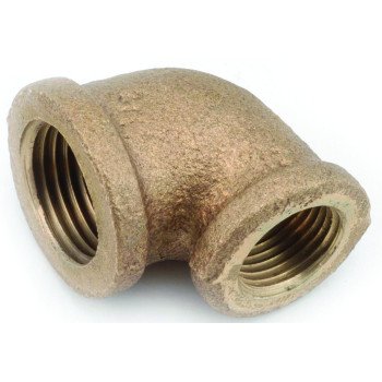 Anderson Metals 738105-0806 Reducing Pipe Elbow, 1/2 x 3/8 in, FIP, 90 deg Angle, Brass, 200 psi Pressure