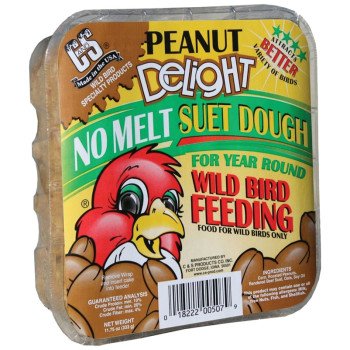 C&S No Melt Suet Dough Delights CS12507 Bird Suet, Peanut Flavor, 11.75 oz