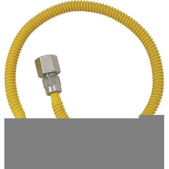 BrassCraft ProCoat Series CSSL54-36P Gas Connector, 1/2 x 1/2 in, FIP Tap, Stainless Steel, 36 in L