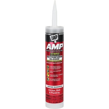 DAP AMP 7079800763 Advanced Sealant Caulk, Clear, 30 min Curing, 9 oz Cartridge