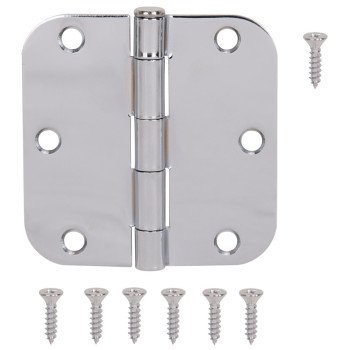 ProSource BH-102CH-PS Door Hinge, Steel, Chrome, Loose Pin, 180 deg Range of Motion, Screw Mounting