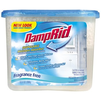 DampRid FG100 Fragrance-Free Disposable Moisture Absorber, 10.5 oz Tub, Solid