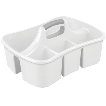 Sterilite 15888006 Storage Caddy, Plastic, White, 13-1/4 in OAW, 8-7/8 in OAH