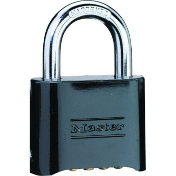 Master Lock 178D Padlock, Keyed Key, 5/16 in Dia Shackle, 1 in H Shackle, Steel Shackle, Zinc Body, Powder-Coated