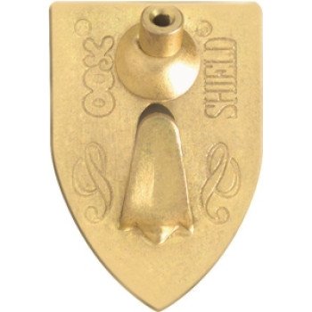 OOK 55003 Shield Hanger, 20 lb, Steel, Brass, Gold