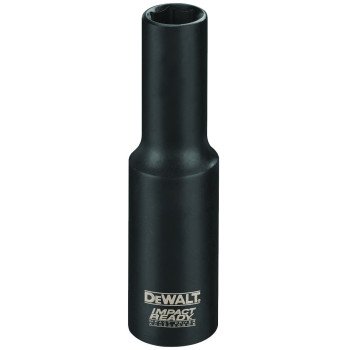 DEWALT IMPACT READY DW22932 Impact Socket, 15/16 in Socket, 1/2 in Drive, Square Drive, 6-Point, Steel, Black Phosphate