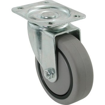 Shepherd Hardware 3731 Swivel Wheel Caster, 3 in Dia Wheel, 180 lb Load, Thermoplastic Rubber, Gray