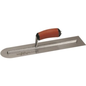 Marshalltown MXS66RED Finishing Trowel, 16 in L Blade, 4 in W Blade, Spring Steel Blade, Front Round End, Curved Handle