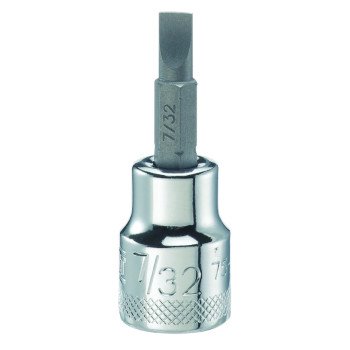 DEWALT DWMT75451OSP Slotted Screwdriver Bit Socket, 7/32 in Tip, 3/8 in Drive, Polished Chrome Vanadium