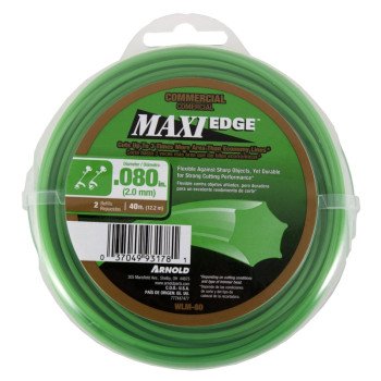 Arnold Maxi Edge Series WLM-80 Trimmer Line, 0.080 in Dia, 40 ft L, Polymer, Green